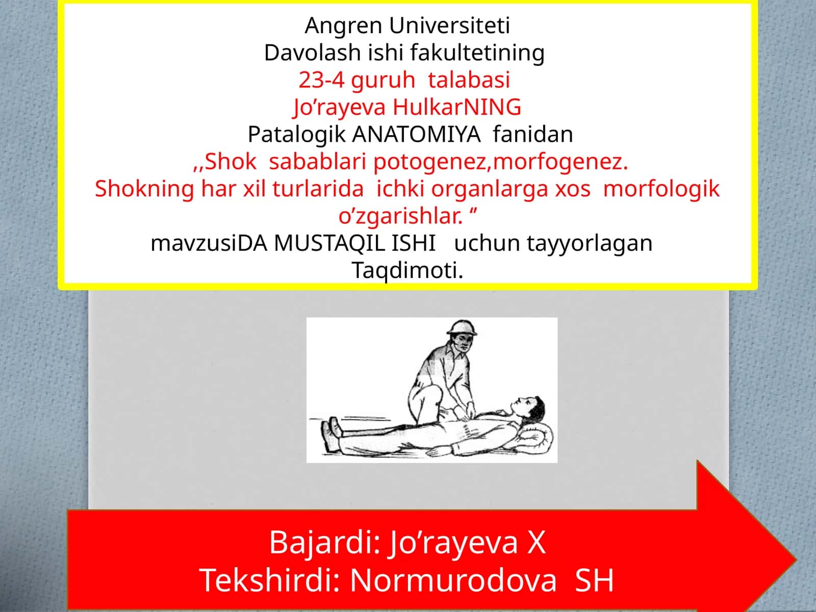 Shokning har xil turlarida ichki organlarning gaxos morfologik o'zgarishlari