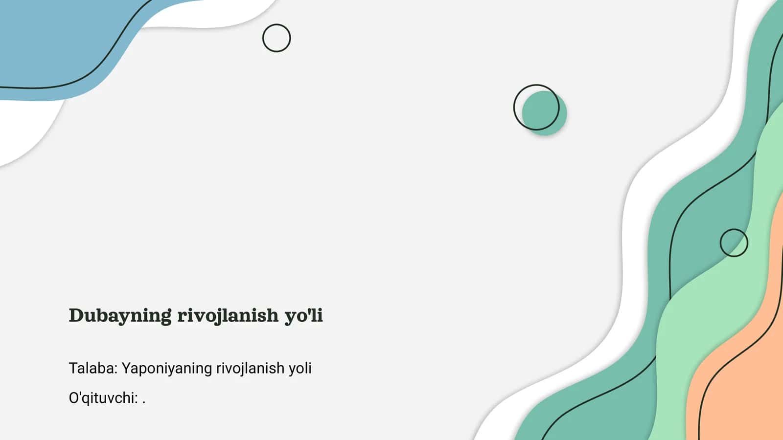 Dubayning rivojlanish yo'li