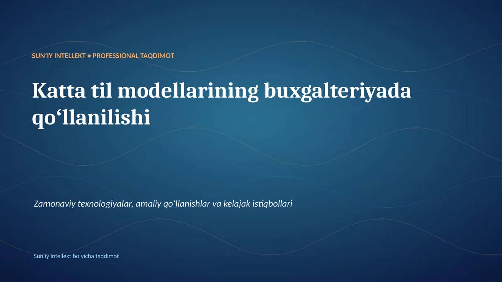 Katta til modellarining buxgalteriyada qoʻllanilishi