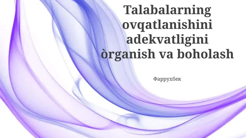 Oziqlanish ehtiyojini baholash