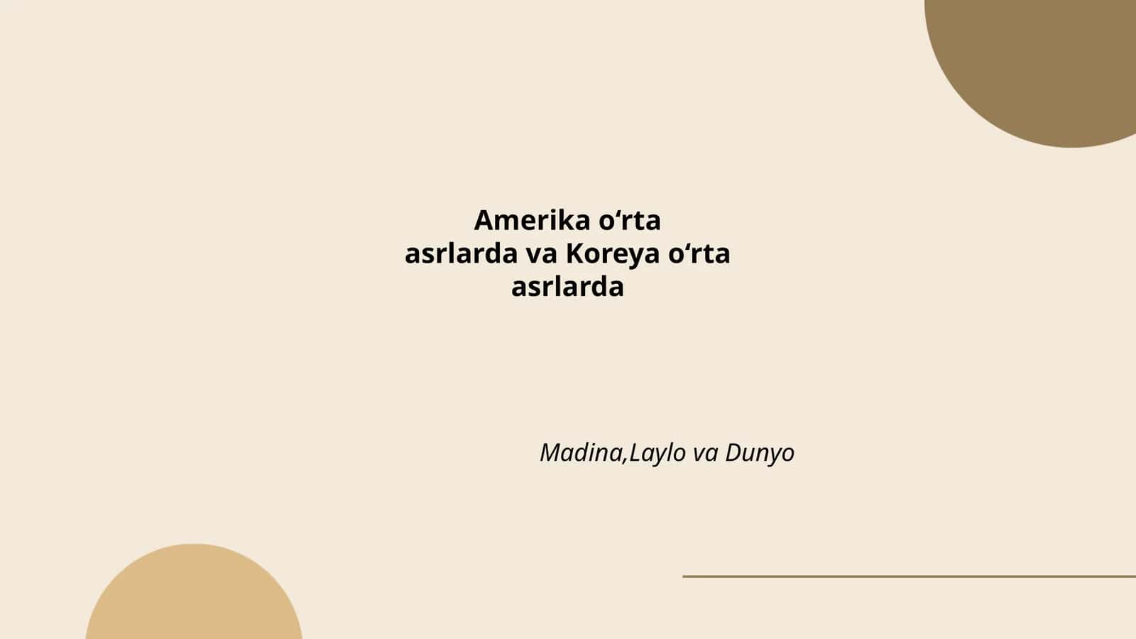 Amerika o'rtasrlarda madaniy hayot