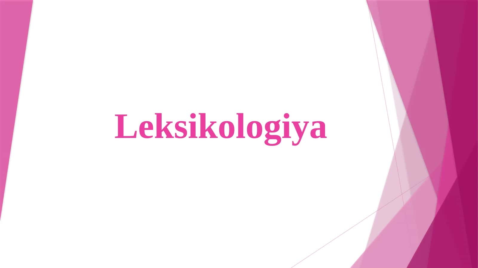 Leksikologiya
