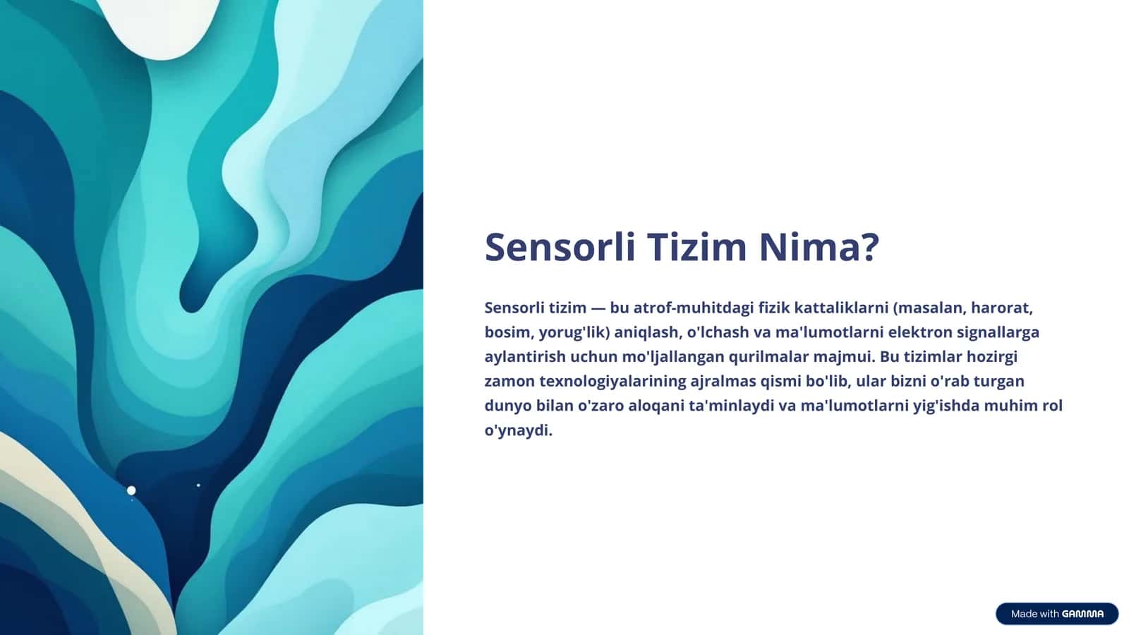 Sensorli Tizim Nima?