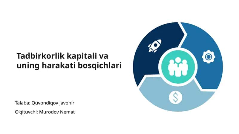 Tadbirkorlik kapitali va uning harakati bosqichlari