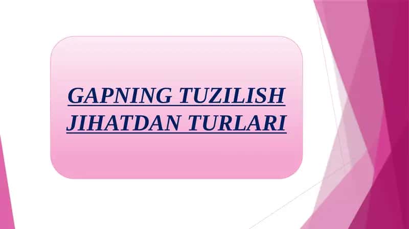 GAPNING TUZILISH JIHATDAN TURLARI