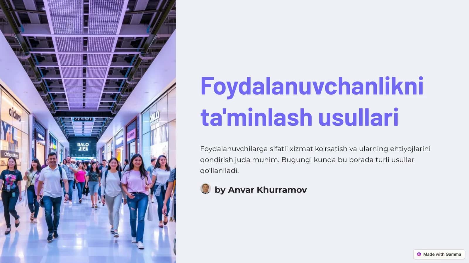 Foydalanuvchanlikni ta'minlash usullari