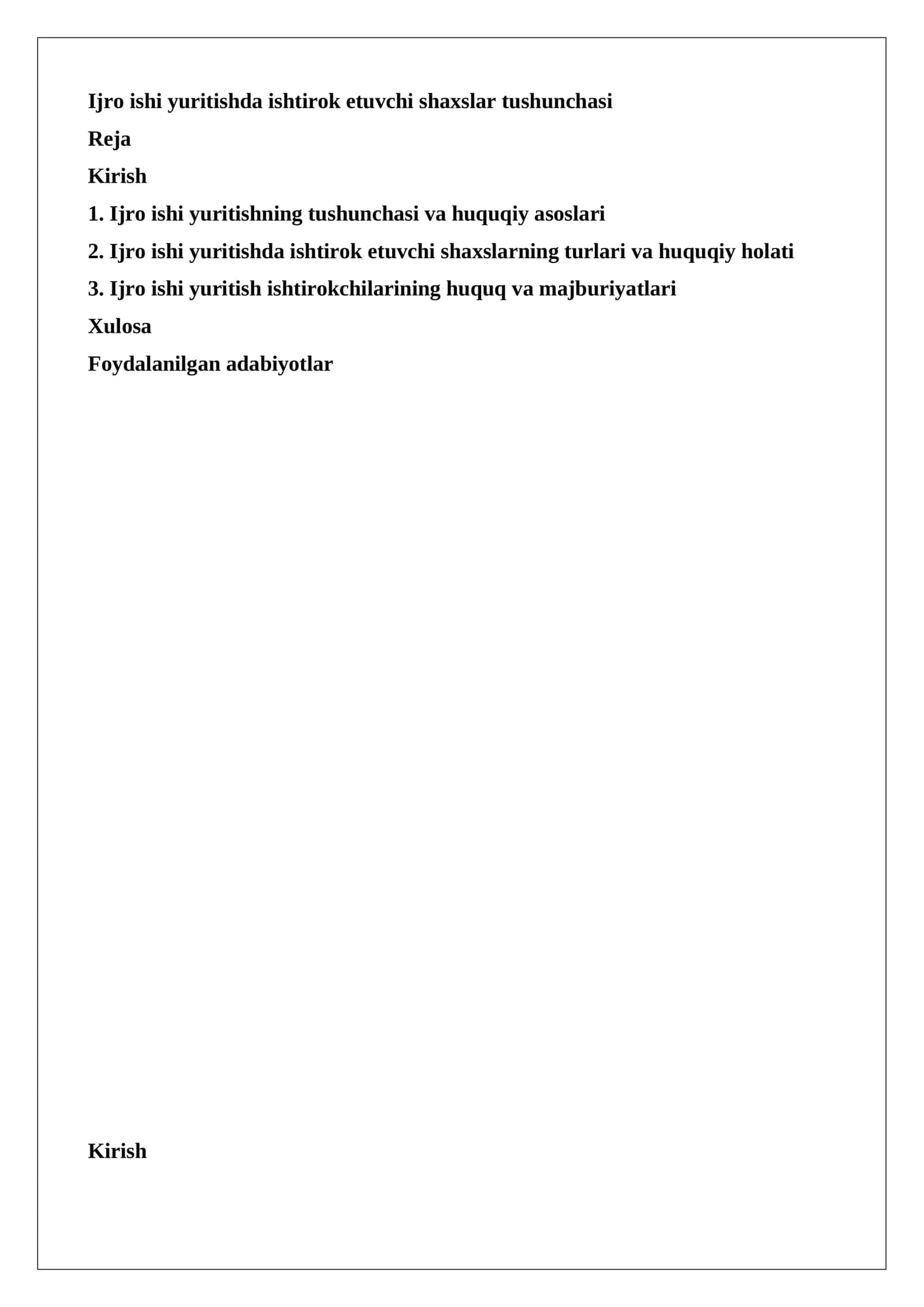 Ijro ishi yuritishda ishtirok etuvchi shaxslar tushunchasi