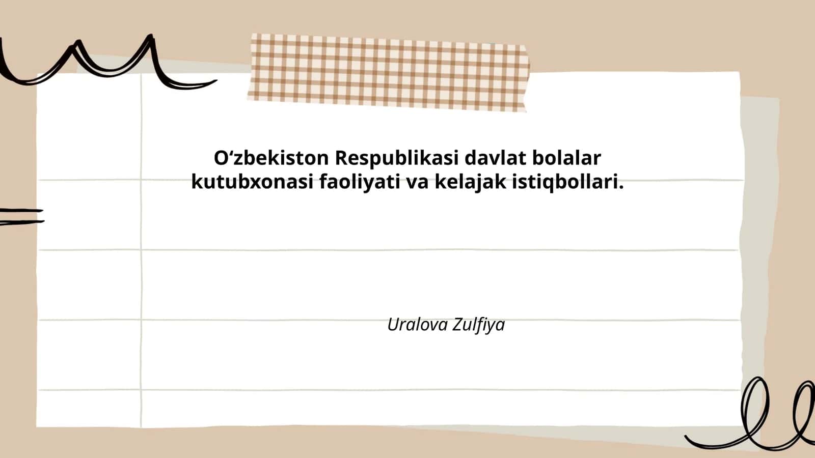 Oʻzbekiston Respublikasi davlat bolalar kutubxonasi