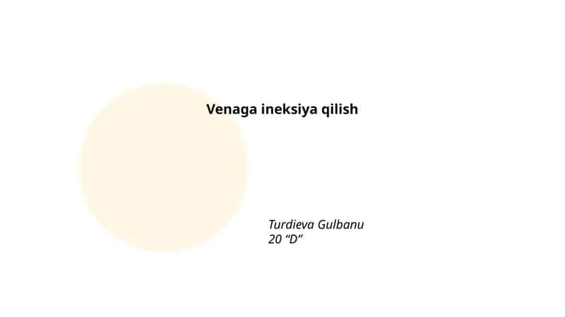 Venaga ineksiya qilish