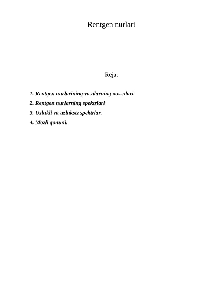 Rentgen nurlari