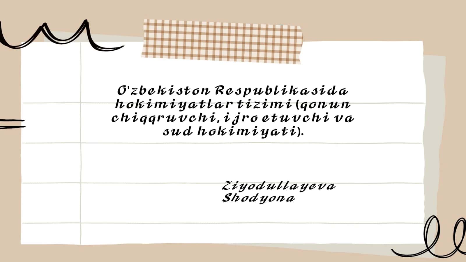 O'zbekiston Respublikasidagi hokimiyatlar tizimi