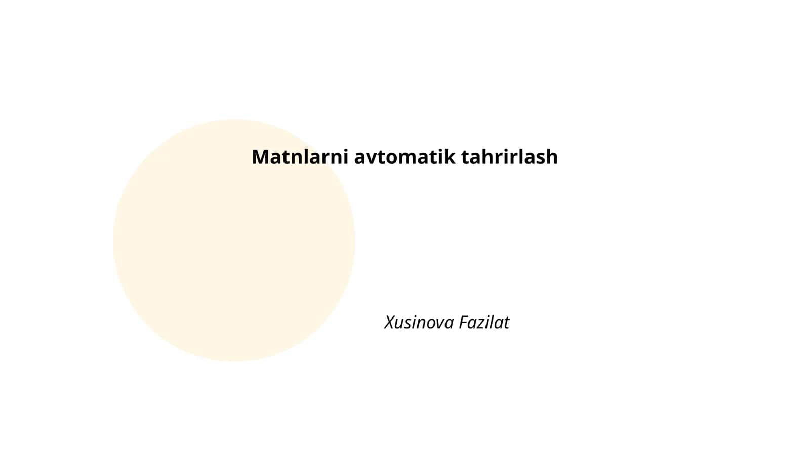 Matnlarni avtomatik tahrirlash
