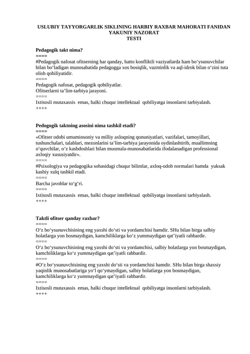 Pedagogik Takt Nima?