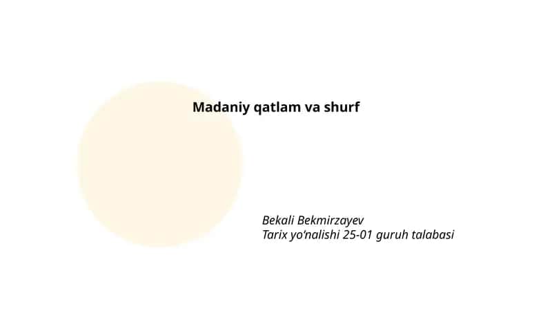 Madaniy qatlam va shurf
