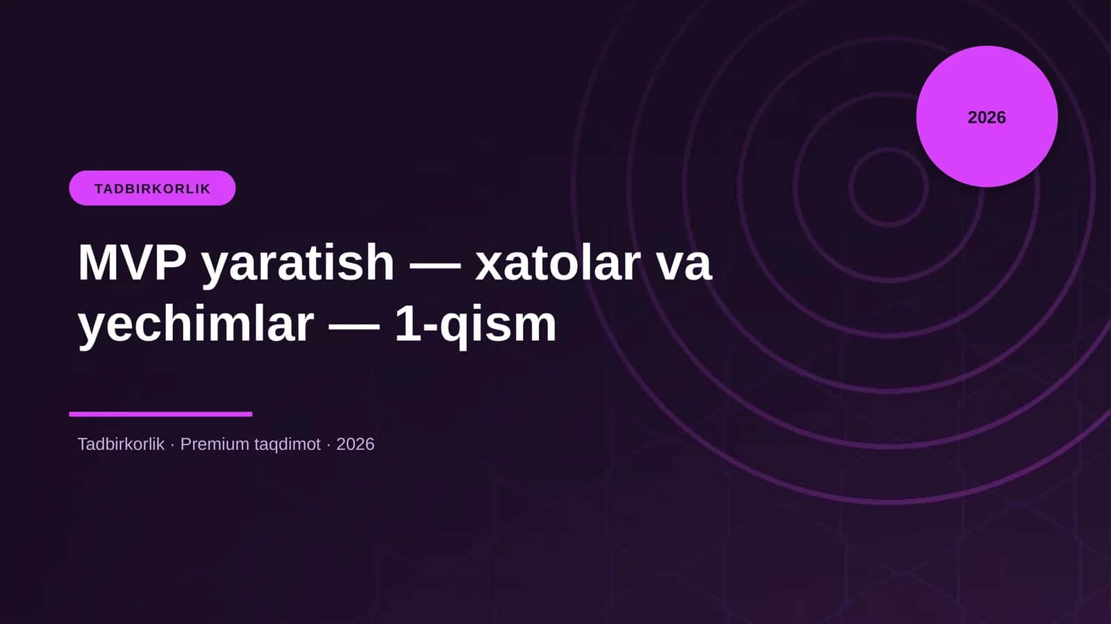 MVP yaratish — xatolar va yechimlar — 1-qism