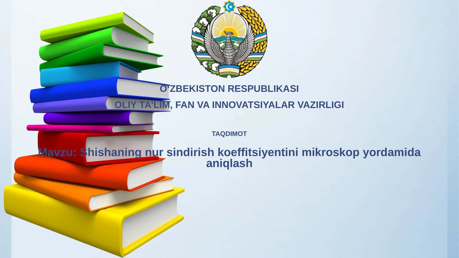 Shishaning nursindirish koeffitsiyenti mikroskopyordamida aniqlash