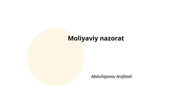 Moliyaviy nazorat