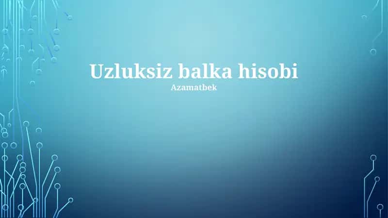 Uzluksiz balka hisobi