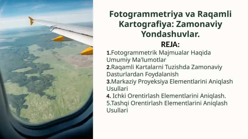 Fotogrammetriya va Raqamli Kartografiya: Zamonaviy Yondashuvlar