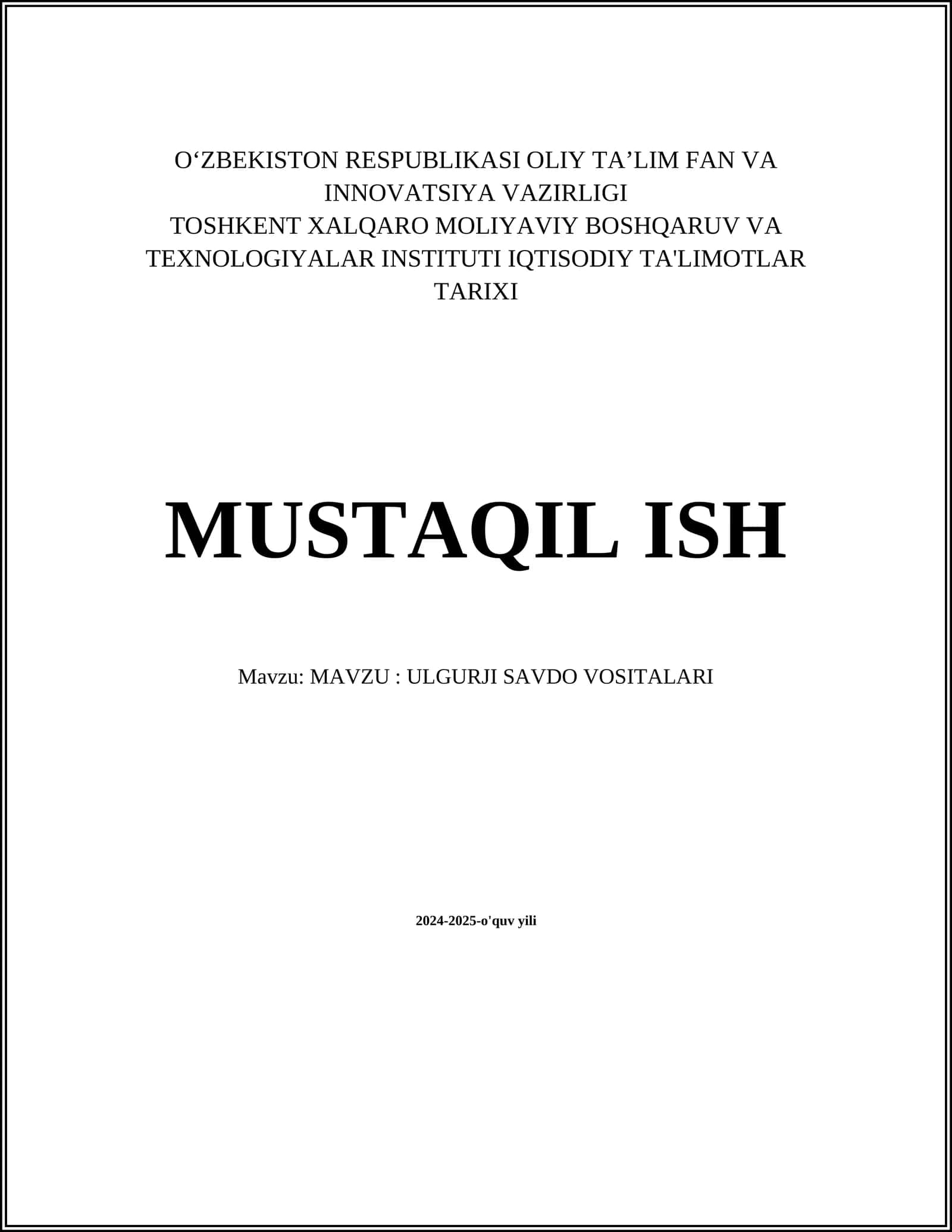 ULGURJI SAVDO VOSITALARI