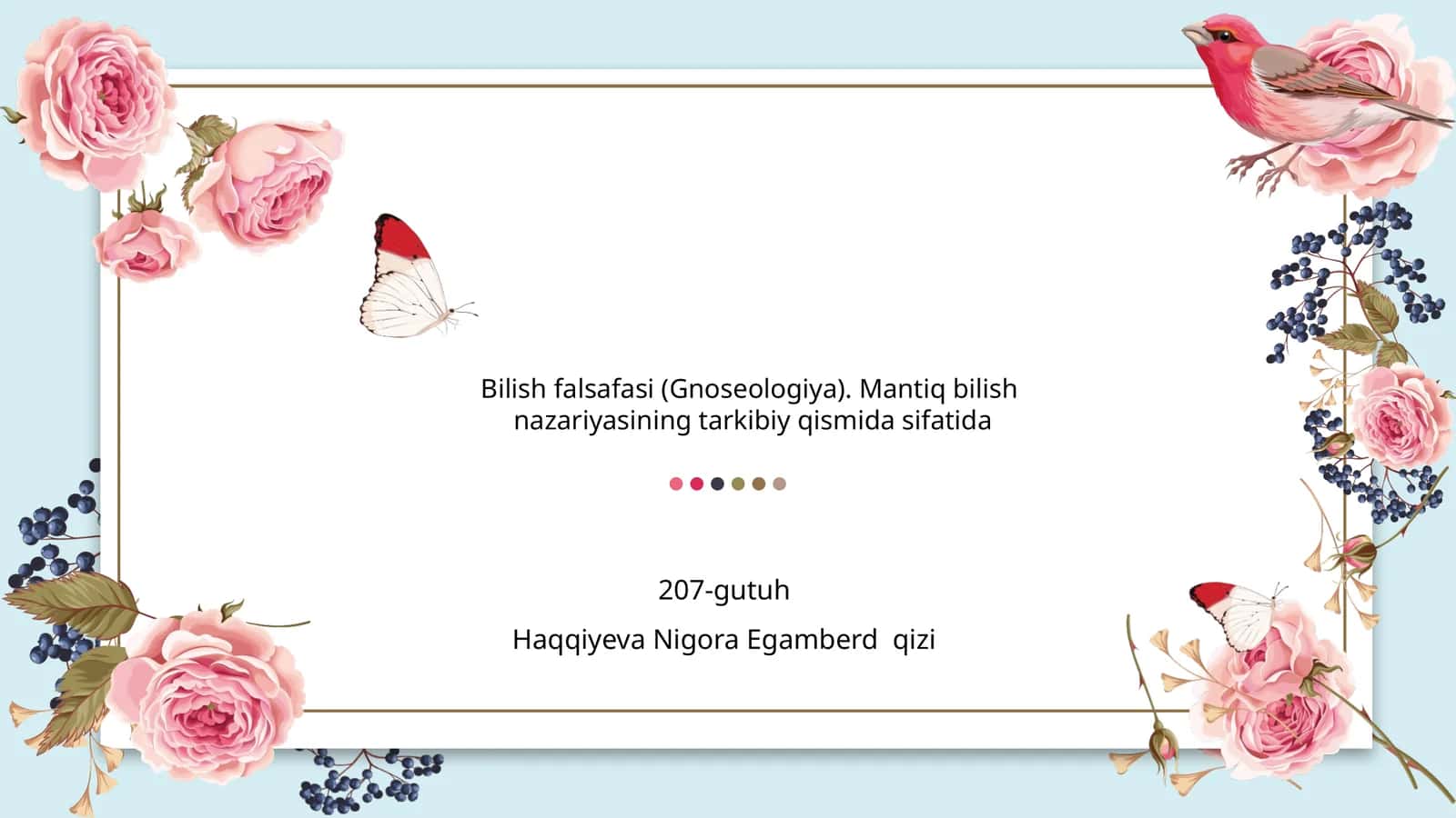 Bilish falsafasi (Gnoseologiya). Mantiq bilish nazariyasi