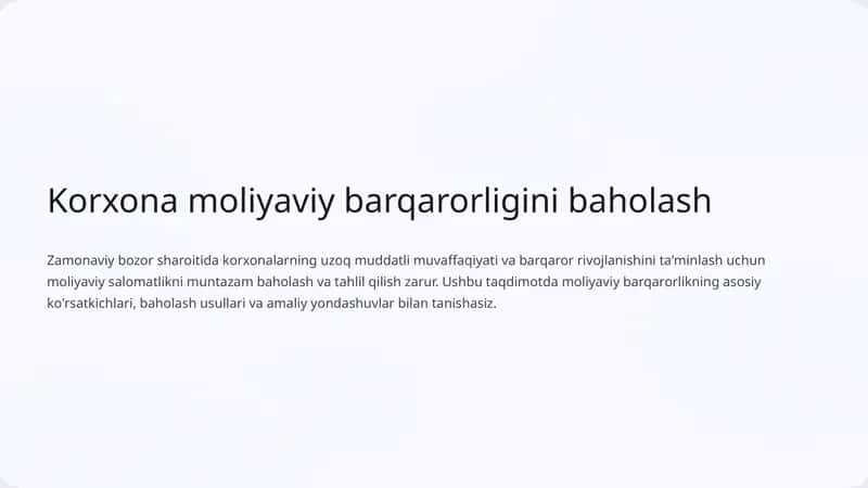 Moliyaviy barqarorlik