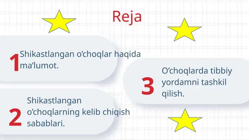 Shikastlangan O’choqlarda Tibbiy Yordamni Tashkil Qilish
