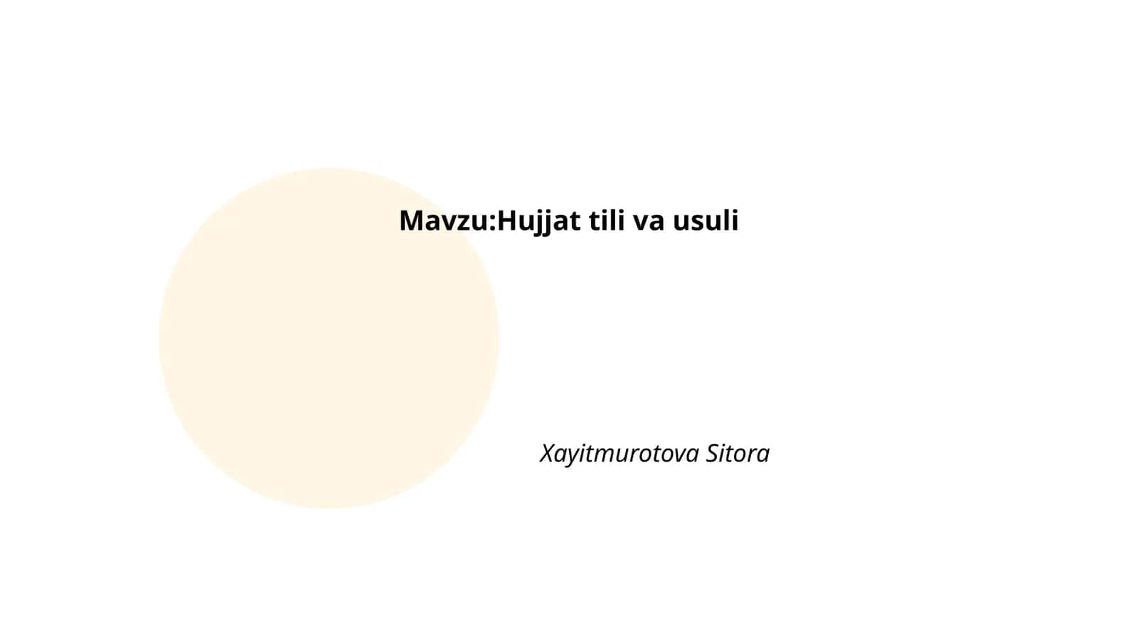 Hujjat tili va usuli