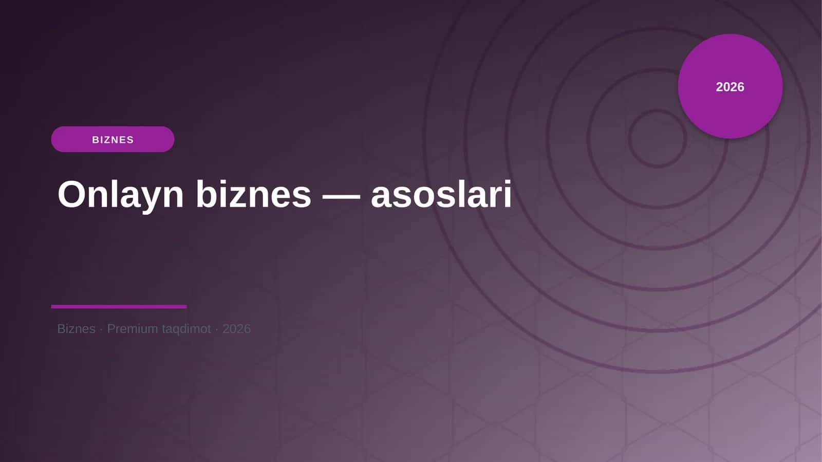 Onlayn biznes — asoslari