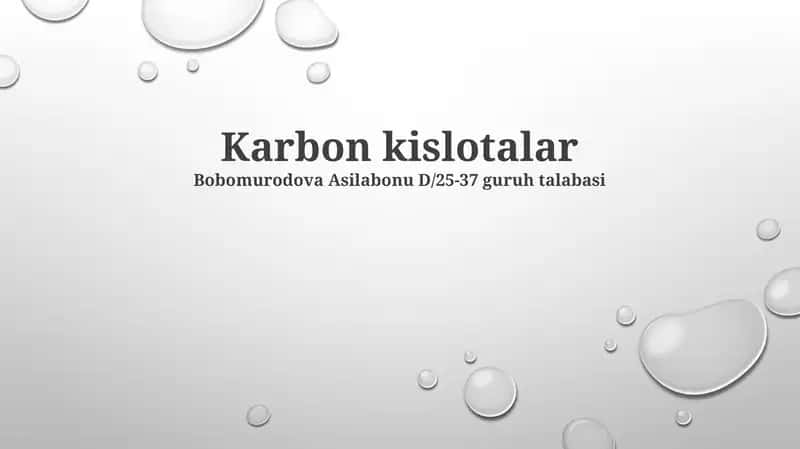 Karbon kislotalar