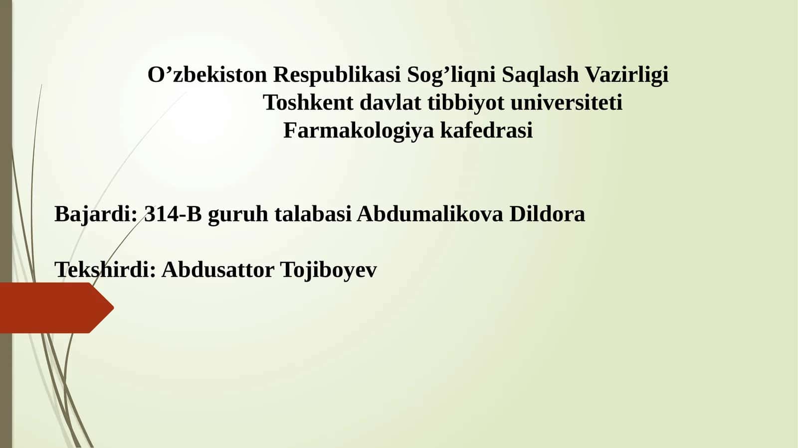Farmakologiya fanidan darslik