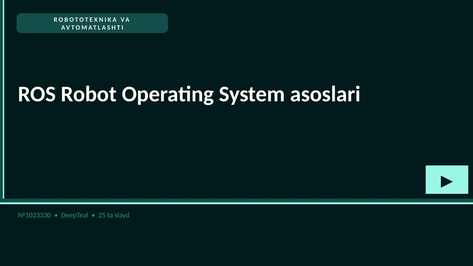 ROS Robot Operating System asoslari