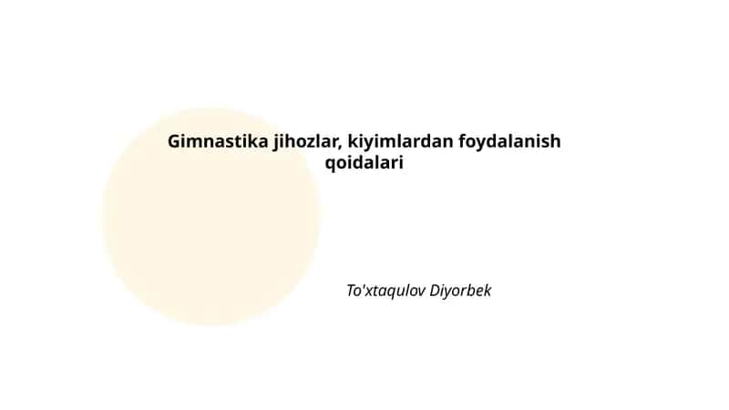 Gimnastika jihozlar, kiyimlardan foydalanish qoidalari