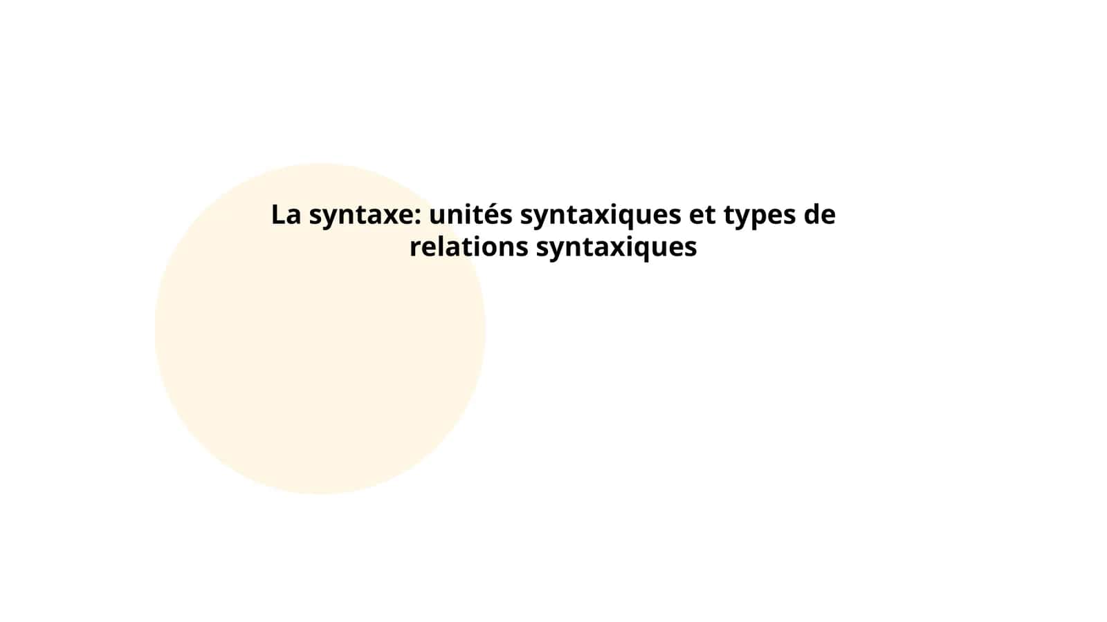 Syntaxe de la phrase simple