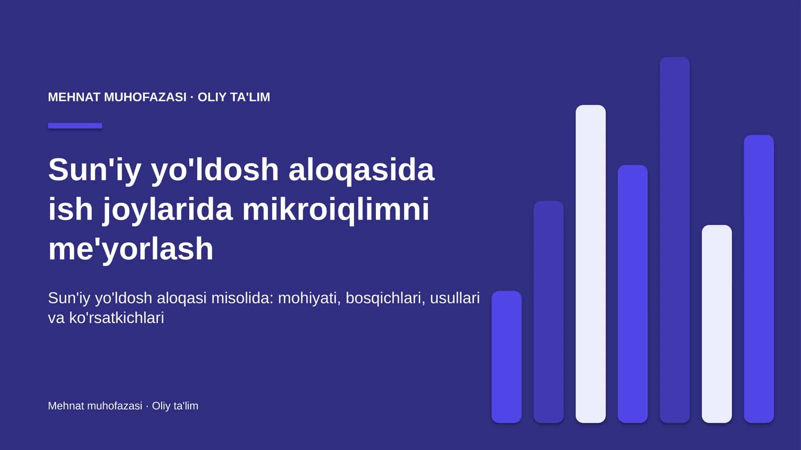 Sun'iy yo'ldosh aloqasida ish joylarida mikroiqlimni me'yorlash