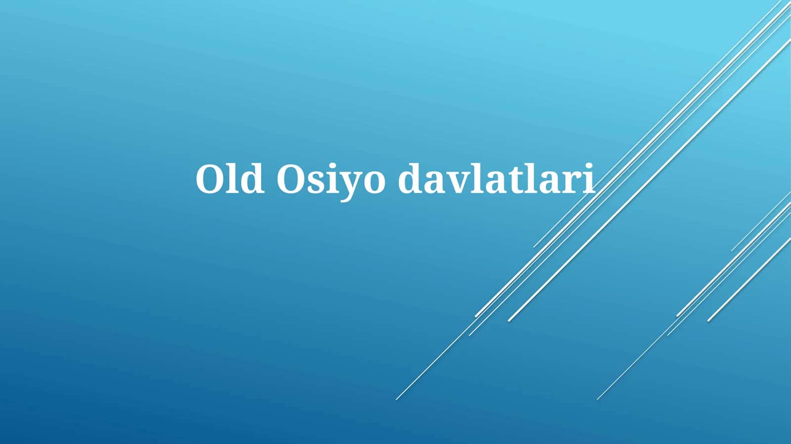 Qadimiy Markaziy Osiyo davlatlari: Tarix va Sivilizatsiya