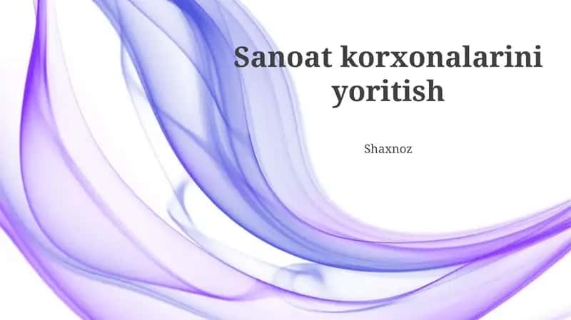 Sanoat Korxonalari Yoritishini Oshirish