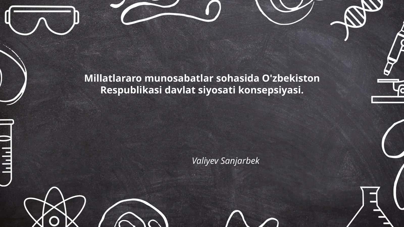 O'zbekiston Respublikasi davlat siyosati konsepsiyasi