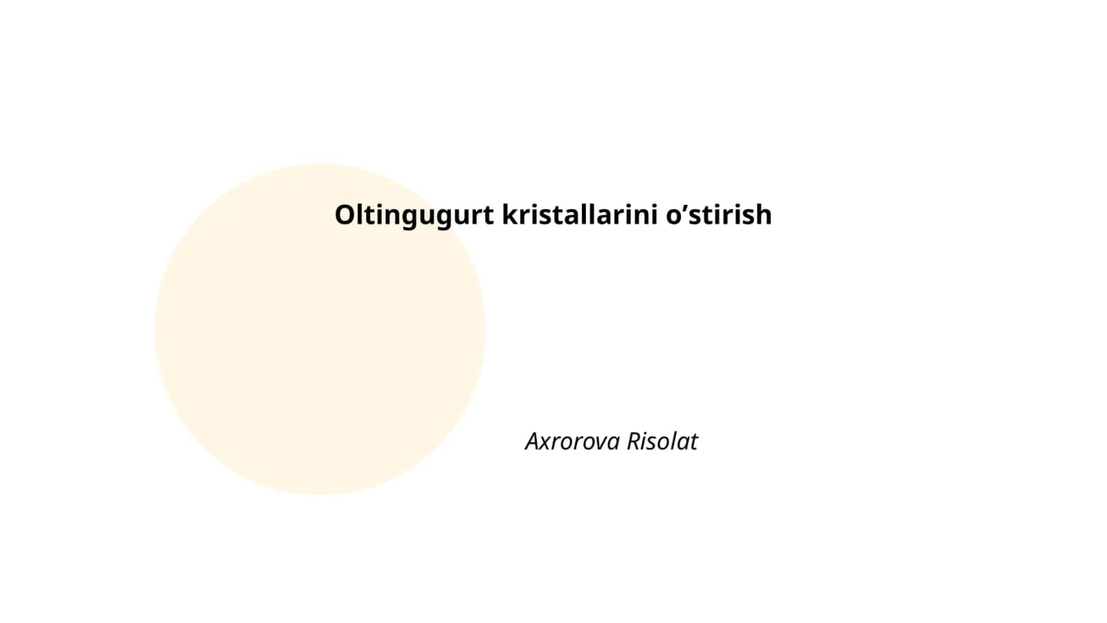 Oltingugurt kristallarini oʼstirish