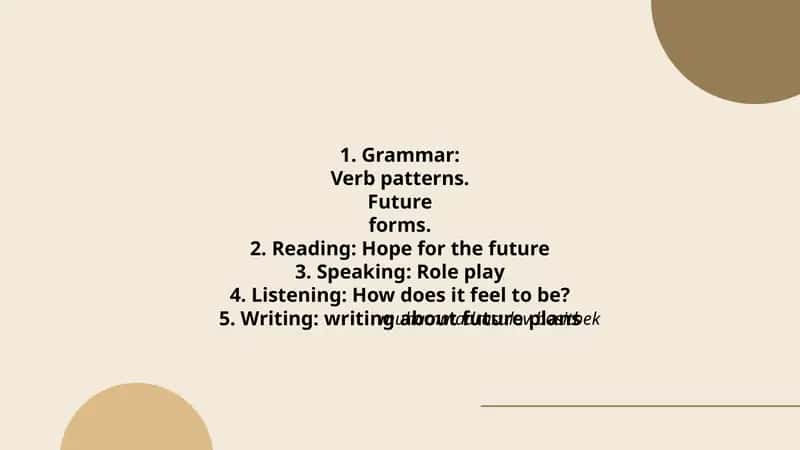 Verb patterns and Future forms