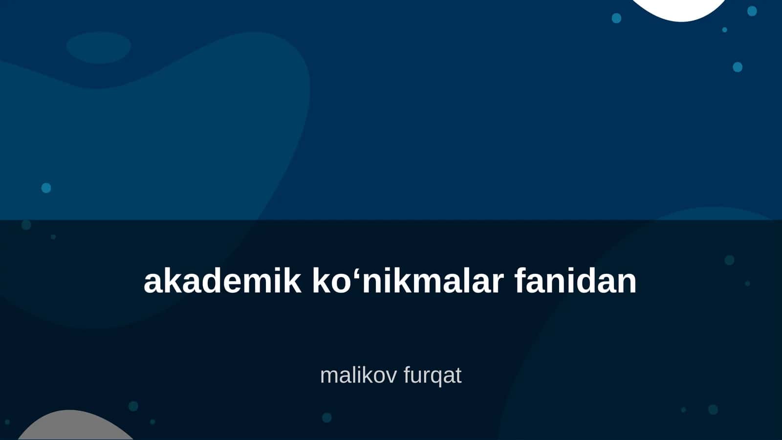 Akademik koʻnikmalar