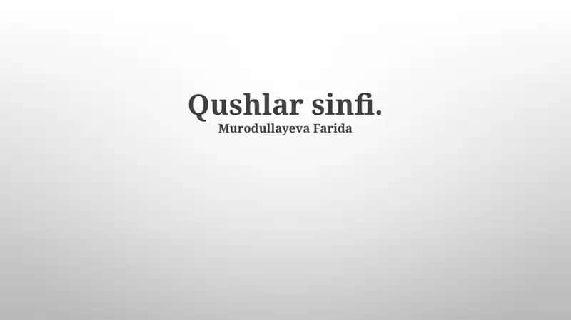 Qushlar sinfi