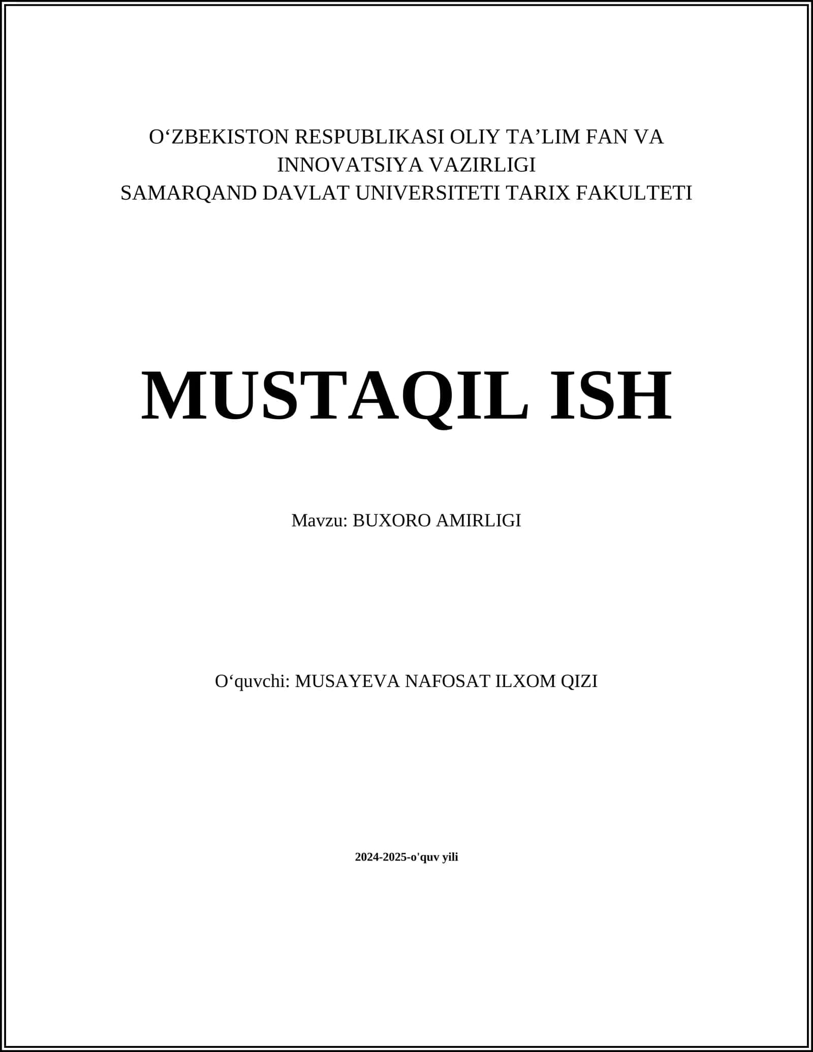 Buxoro Amirligi