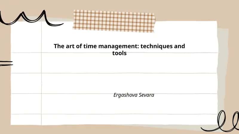 The art of time management: techniques and tools