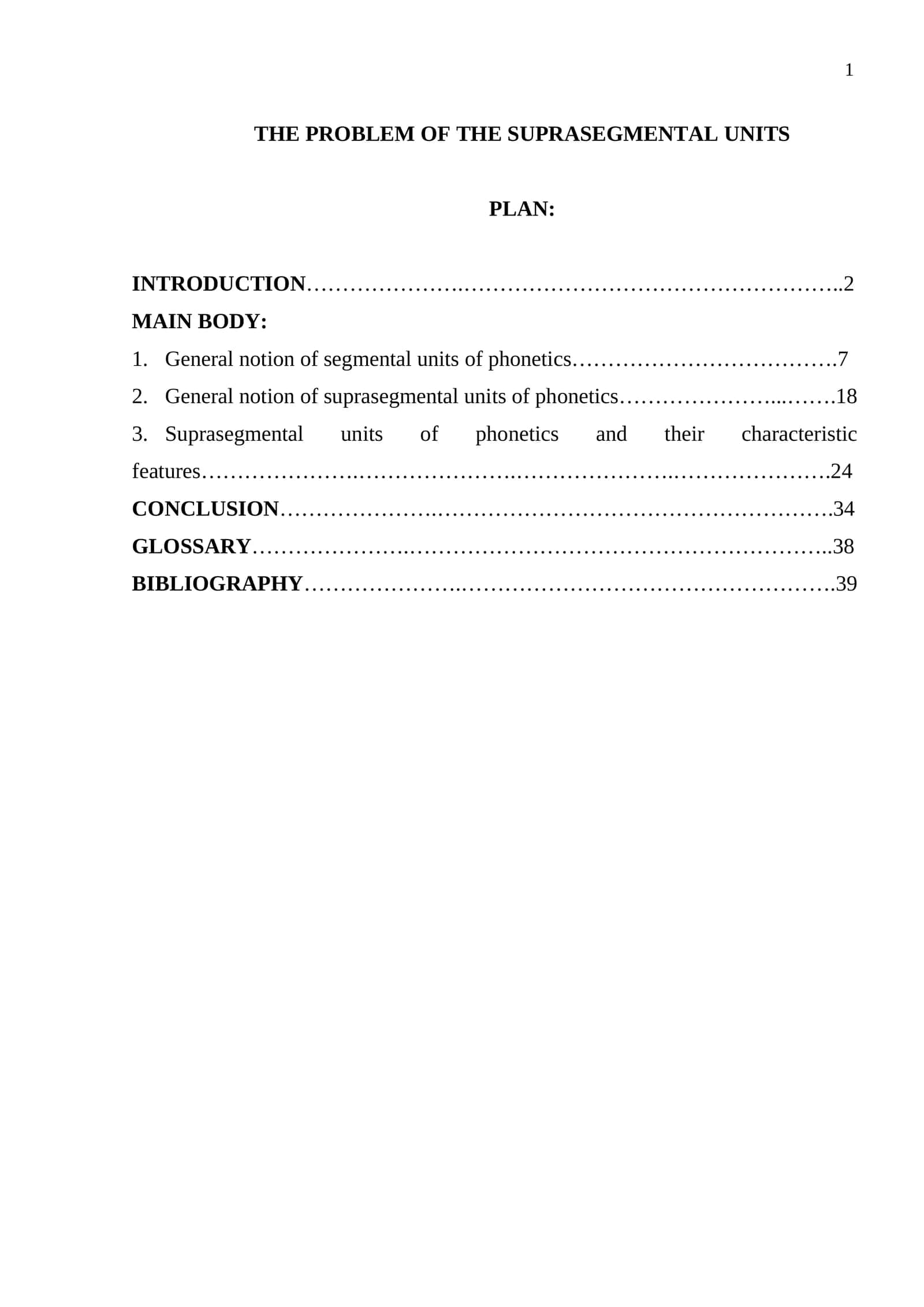 The problem of the suprasegmental units