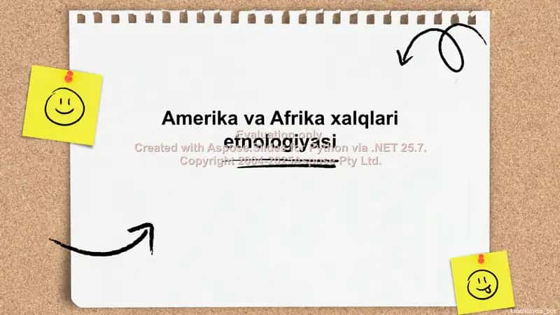 Amerika va Afrika xalqlari etnologiyasi
