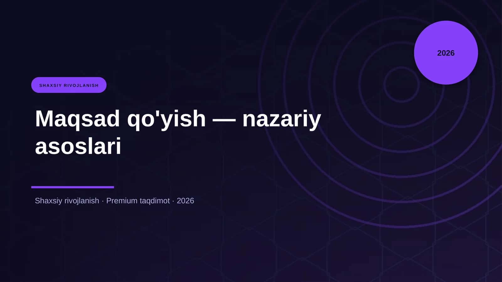 Maqsad qo'yish — nazariy asoslari