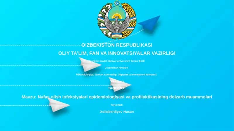 Nafas olish infeksiyalari epidemiologiyasi va profilaktikasining dolzarb muammolari