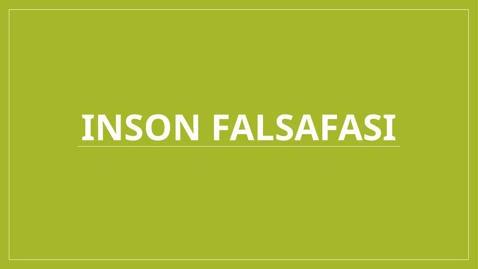 Inson falsafasi