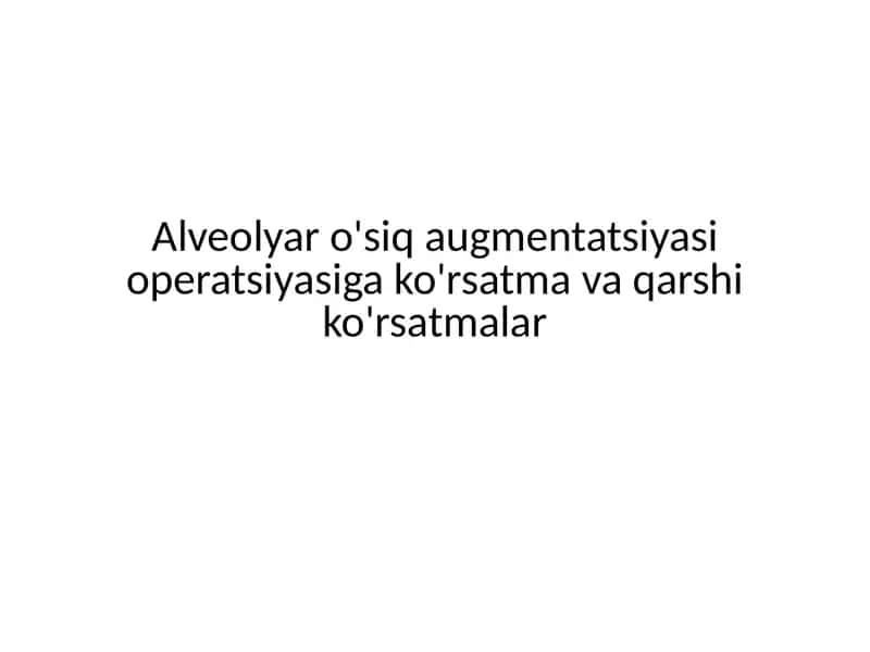 Alveolyar o'siq augmentatsiyasi